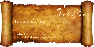 Telek Éva névjegykártya
